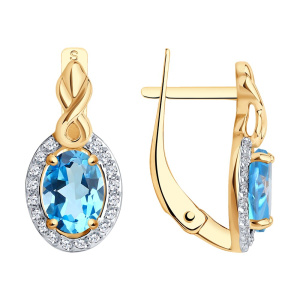 Серьги из золота с полудрагоценными вставками