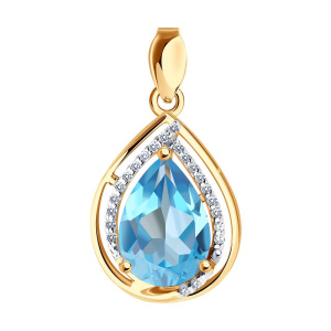 Подвеска из золота с полудрагоценными вставками