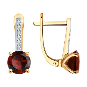 Серьги из золота с полудрагоценными вставками