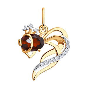 Подвеска из золота с полудрагоценными вставками