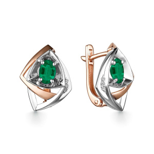 Серьги из золота с цветными драгоценными вставками