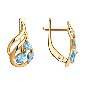 Серьги из золота с полудрагоценными вставками