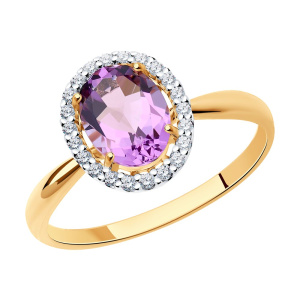 Кольцо из золота с полудрагоценными вставками