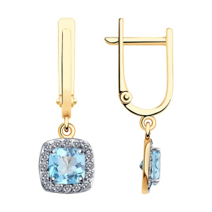 Серьги из золота с полудрагоценными вставками