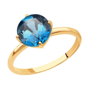 Кольцо из золота с полудрагоценными вставками