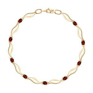 Браслет из золота с полудрагоценными вставками