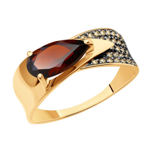 Кольцо из золота с полудрагоценными вставками