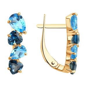 Серьги из золота с полудрагоценными вставками