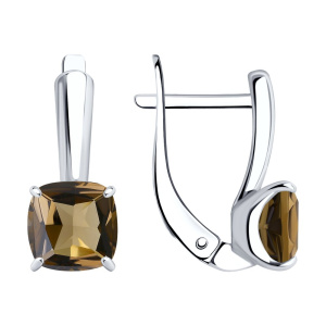 Серьги из серебра с полудрагоценными вставками