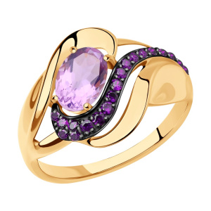 Кольцо из золота с полудрагоценными вставками