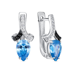 Серьги из серебра с полудрагоценными вставками