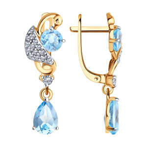 Серьги из золота с полудрагоценными вставками