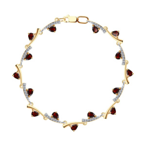 Браслет из золота с полудрагоценными вставками