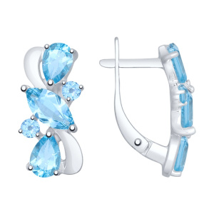 Серьги из серебра с полудрагоценными вставками