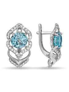 Серьги из серебра с полудрагоценными вставками