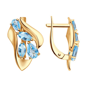 Серьги из золота с полудрагоценными вставками